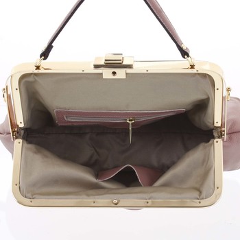 Retro luxusní dámská kožená kabelka starorůžová - ItalY Maty