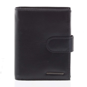 Pánská kožená černá peněženka se zápinkou - Bellugio Caeras