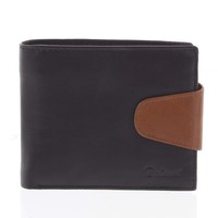 Pánská kožená peněženka černo hnědá - Delami 11816
