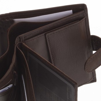 Pánská kožená hnědá peněženka - Delami 8703