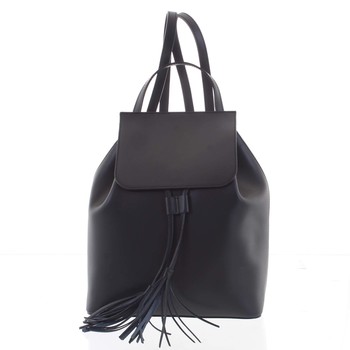 Luxusní dámský batoh černý kožený - ItalY Adelpha