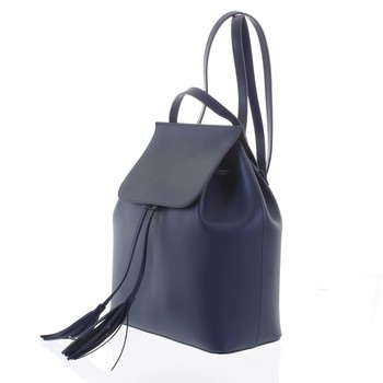 Luxusní dámský batoh tmavě modrý kožený - ItalY Adelpha