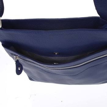 Dámská měkká kožená crossbody kabelka tmavě modrá - ItalY Acantha