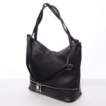 Dámská stylová kožená kabelka přes rameno černá - ItalY Acness