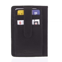 Jednoduchá černá kožená peněženka do kapsy - Delami 9393
