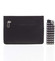 Jednoduchá černá kožená peněženka do kapsy - Delami 9393