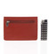 Jednoduchá červená kožená peněženka do kapsy - Delami 9393