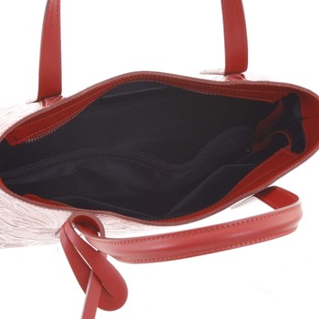 Originální dámská kožená kabelka červená - ItalY Zaira