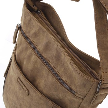 Velká dámská camel crossbody kabelka - Enrico Benetti Loffel