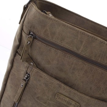 Velká dámská taupe crossbody kabelka - Enrico Benetti Loffel