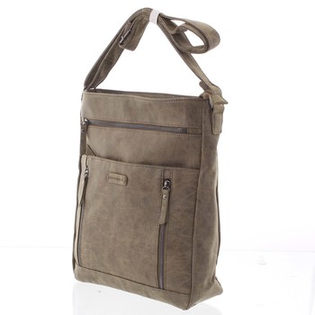 Velká dámská taupe crossbody kabelka - Enrico Benetti Loffel