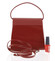 Luxusní dámské psaníčko/kabelka lakované červené se vzorovanou klopou - Delami Viseria