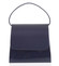 Luxusní dámské psaníčko/kabelka lakované tmavě modré se vzorovanou klopou - Delami Viseria