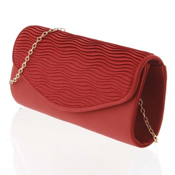 Atraktivní dámské saténové tmavě červené psaníčko - Delami K016