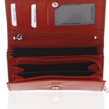 Dámská klasická červená kožená peněženka - Diviley Svemir