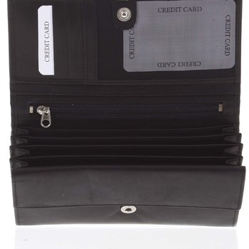Dámská klasická černá kožená peněženka - Diviley Uniberso