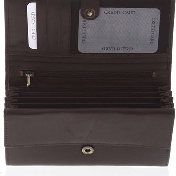 Dámská klasická hnědá kožená peněženka - Diviley Uniberso
