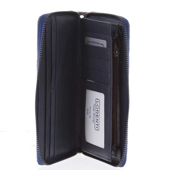 Luxusní velká hadí kožená modrá peněženka s odleskem - Lorenti 119SK