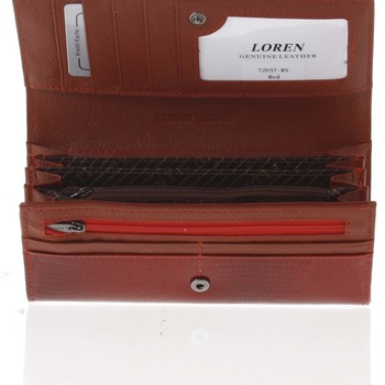 Elegantní lakovaná kožená červená peněženka - Loren 037RS