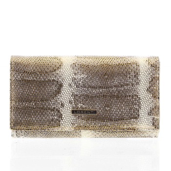 Luxusní hadí kožená zlatá peněženka s odleskem - Lorenti 114SH