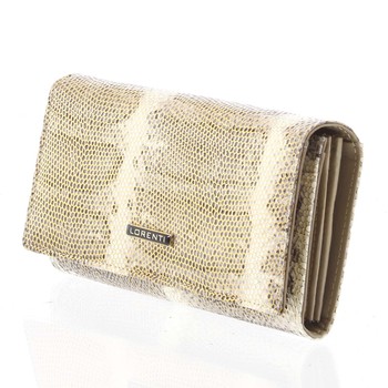 Luxusní hadí kožená zlatá peněženka s odleskem - Lorenti 114SH