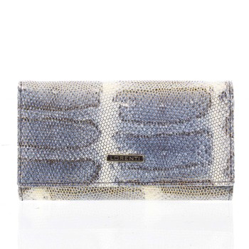 Luxusní hadí kožená modrá peněženka s odleskem - Lorenti 114SH