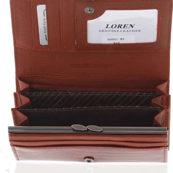 Středně velká lakovaná červená peněženka - Loren 6001RS