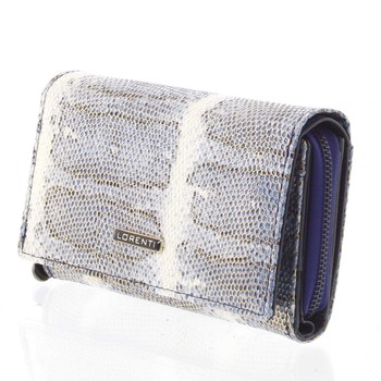 Luxusní hadí kožená modrá peněženka s odleskem - Lorenti 112SK