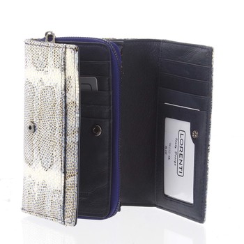 Luxusní hadí kožená modrá peněženka s odleskem - Lorenti 112SK