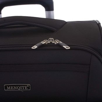 Nadčasový lehký látkový cestovní kufr černý - Menqite Timeless S