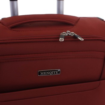 Nadčasový lehký látkový cestovní kufr červený - Menqite Timeless L