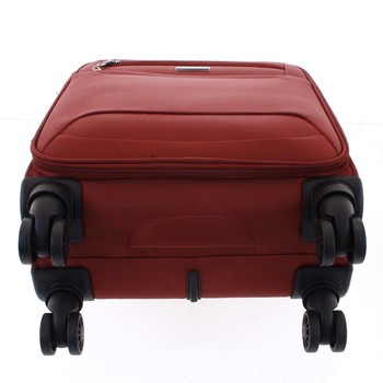 Nadčasový lehký látkový cestovní kufr červený - Menqite Timeless M