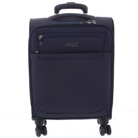 Nadčasový lehký látkový cestovní kufr tmavě modrý - Menqite Timeless L