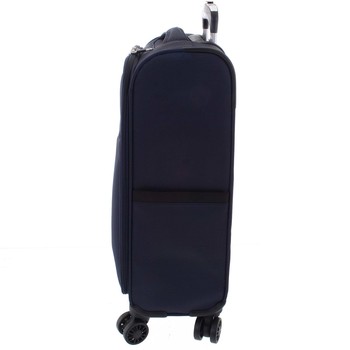 Nadčasový lehký látkový cestovní kufr tmavě modrý - Menqite Timeless S
