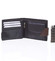 Hladká pánská černá kožená peněženka - Tomas 76VT