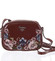 Originální dámská lesklá crossbody kabelka tmavá vínová - David Jones Fayanna