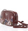 Originální dámská lesklá crossbody kabelka tmavá vínová - David Jones Fayanna
