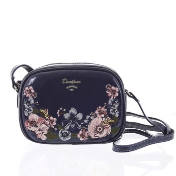 Originální dámská lesklá crossbody kabelka tmavě modrá - David Jones Fayanna