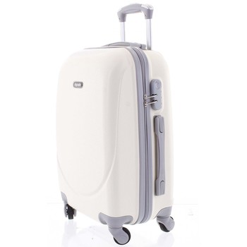 Kvalitní a elegantní pevný krémově bílý cestovní kufr - Agrado Peter L
