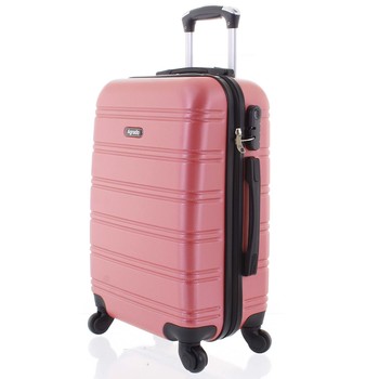 Kvalitní a elegantní pevný růžový cestovní kufr - Agrado Michael L
