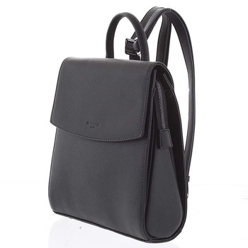 Luxusní stylový strukturovaný dámský batoh černý - Hexagona Luigi 