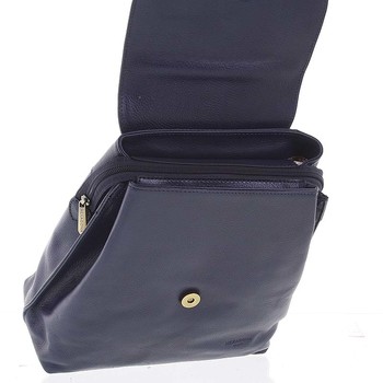Kožený dámský moderní batoh tmavě modrý - Hexagona Zosimos