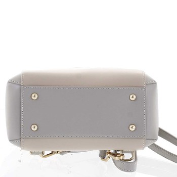Malý luxusní kožený šedo pískový batůžek/kabelka - Hexagona Zondra