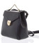 Malý luxusní kožený černý batůžek/kabelka - Hexagona Zondra