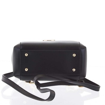 Malý luxusní kožený černý batůžek/kabelka - Hexagona Zondra