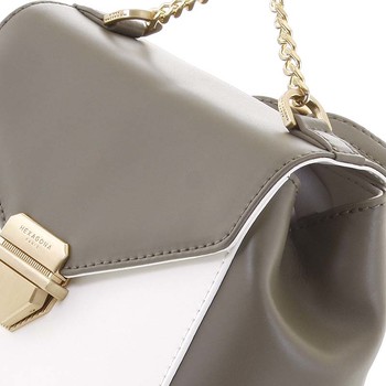 Malý luxusní kožený olivovo bílý batůžek/kabelka - Hexagona Zondra