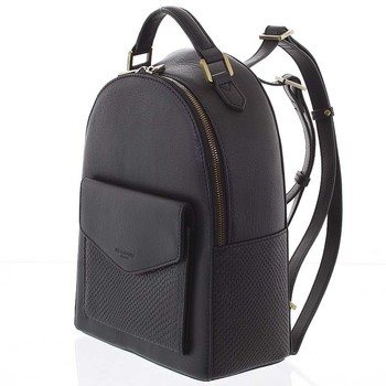 Luxusní stylový kožený dámský černý batoh - Hexagona Zoilo
