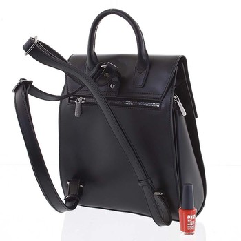 Dámský pevný moderní kožený batoh černý - Hexagona Zoelane