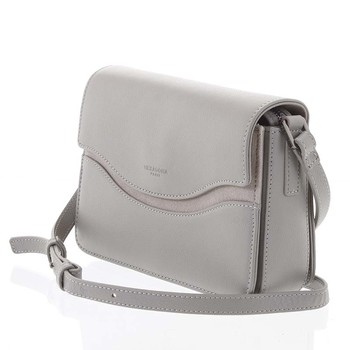 Elegantní dámská kožená světle šedá crossbody kabelka - Hexagona Zsofia