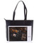 Velká luxusní dámská kožená černá kabelka přes rameno - Hexagona Zoie